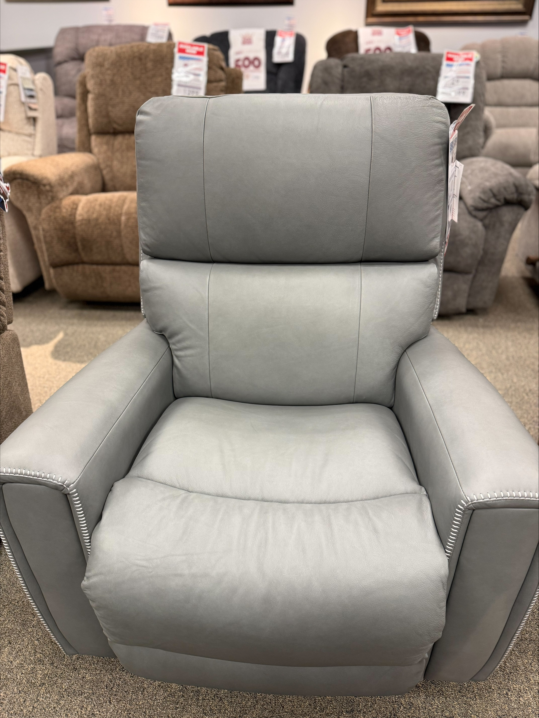 Apollo Rocking Recliner-BLUE GREY LEATHER