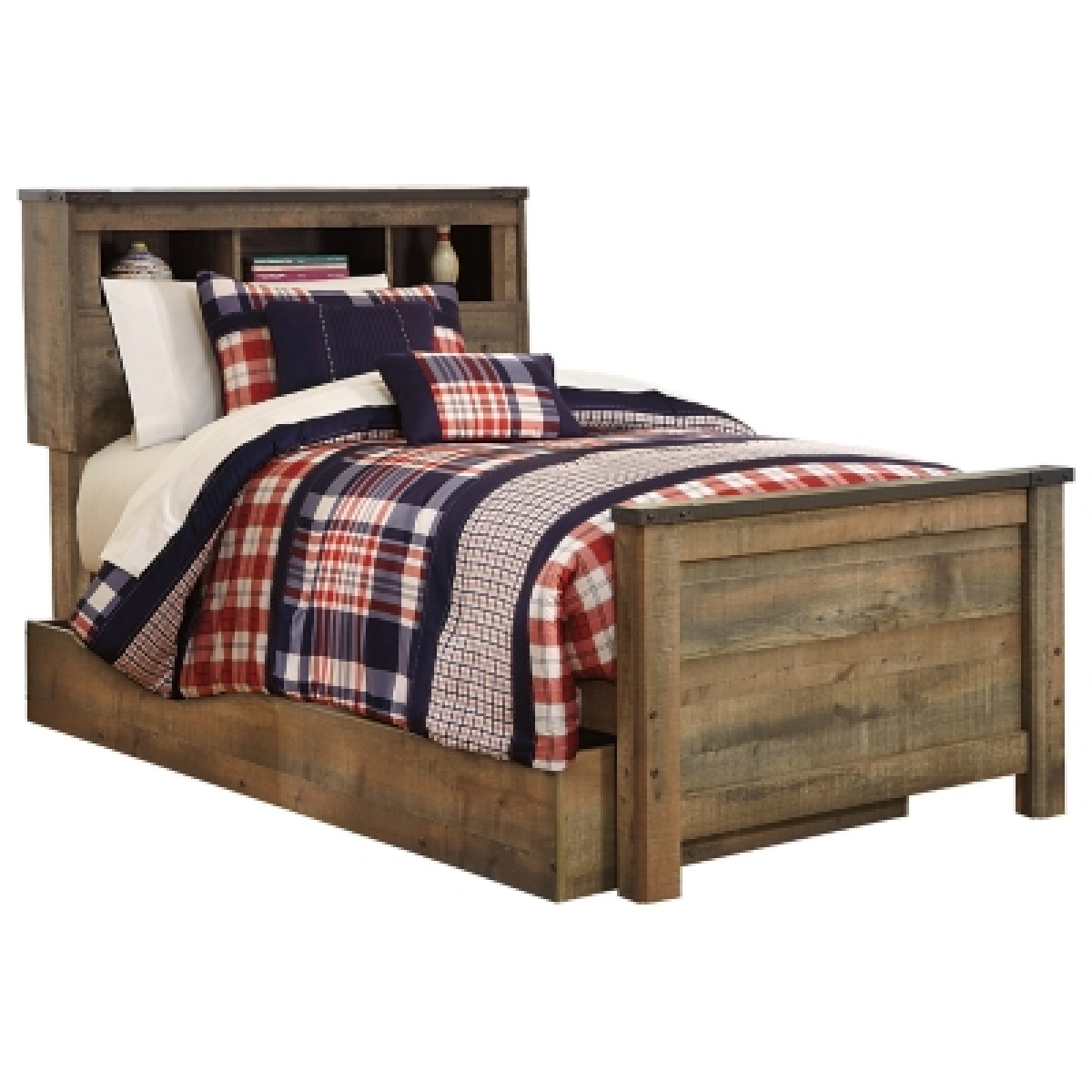 abfdda3ddc23db35dfe2ded6e80d6206 Trinell Twin Bookcase Bed with 1 Large Storage Drawer - Image 1