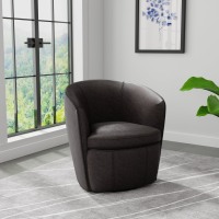 Barolo Vintage Slate Leather Swivel Club Chair - Image 4