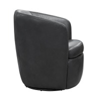 Barolo Vintage Slate Leather Swivel Club Chair - Image 3