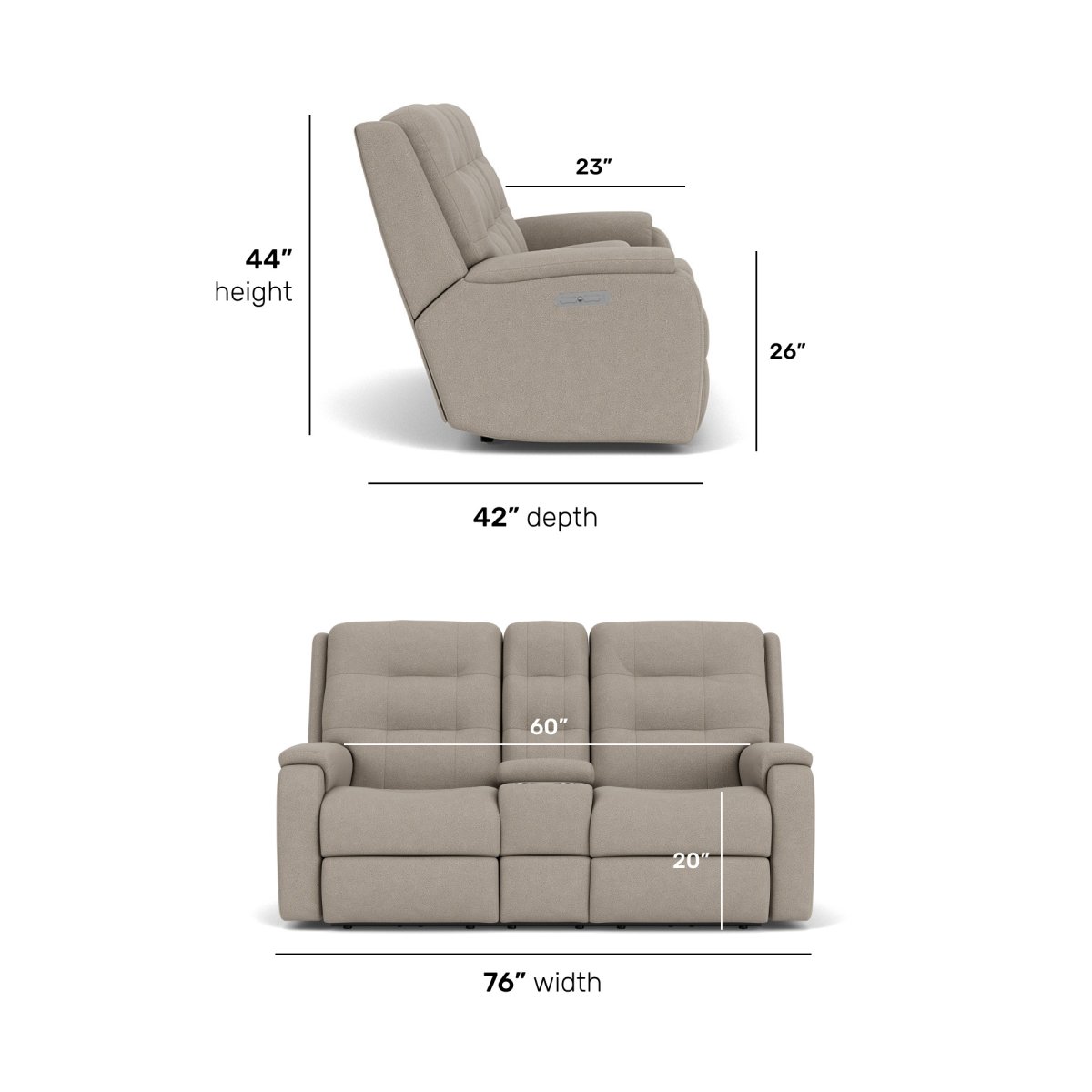 Arlo Power Reclining CONSOLE WITH HEADREST AND LUMBAR - Image 9