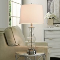 Glass & Silver Table Lamp - Image 3