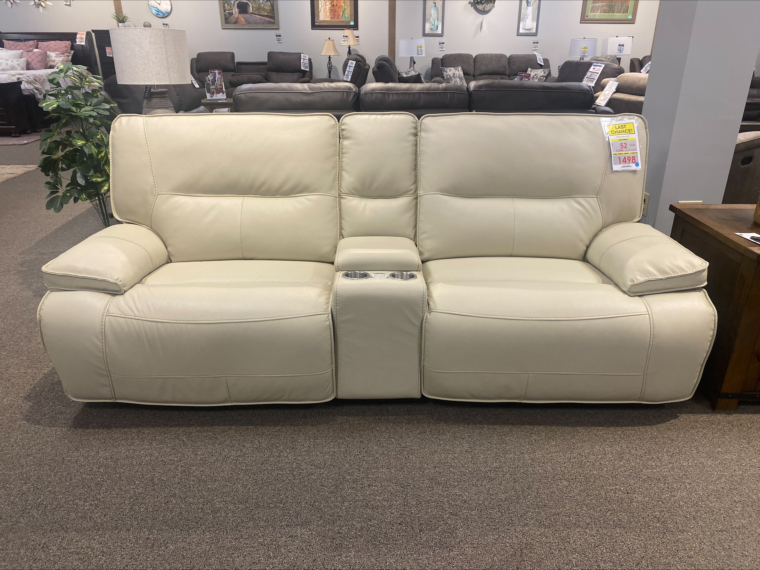 Spartacus - Oyster Power LOVESEAT CONSOLE w/ Power Headrest