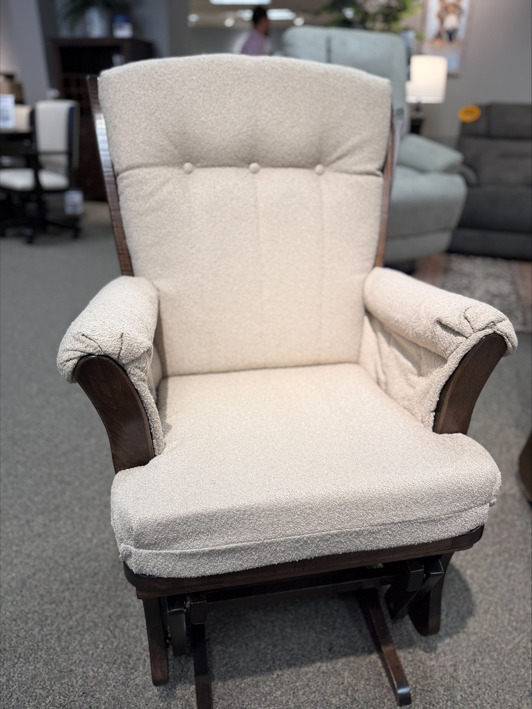 AMISH WORKS 194 SLEIGHBACK GLIDER FAWN