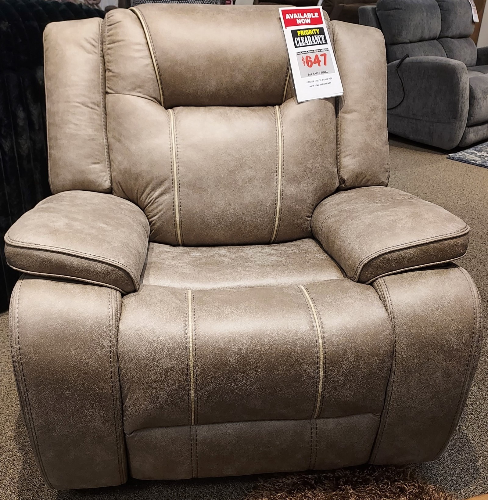 MANUAL RECLINER AS IS NO WARRANTY