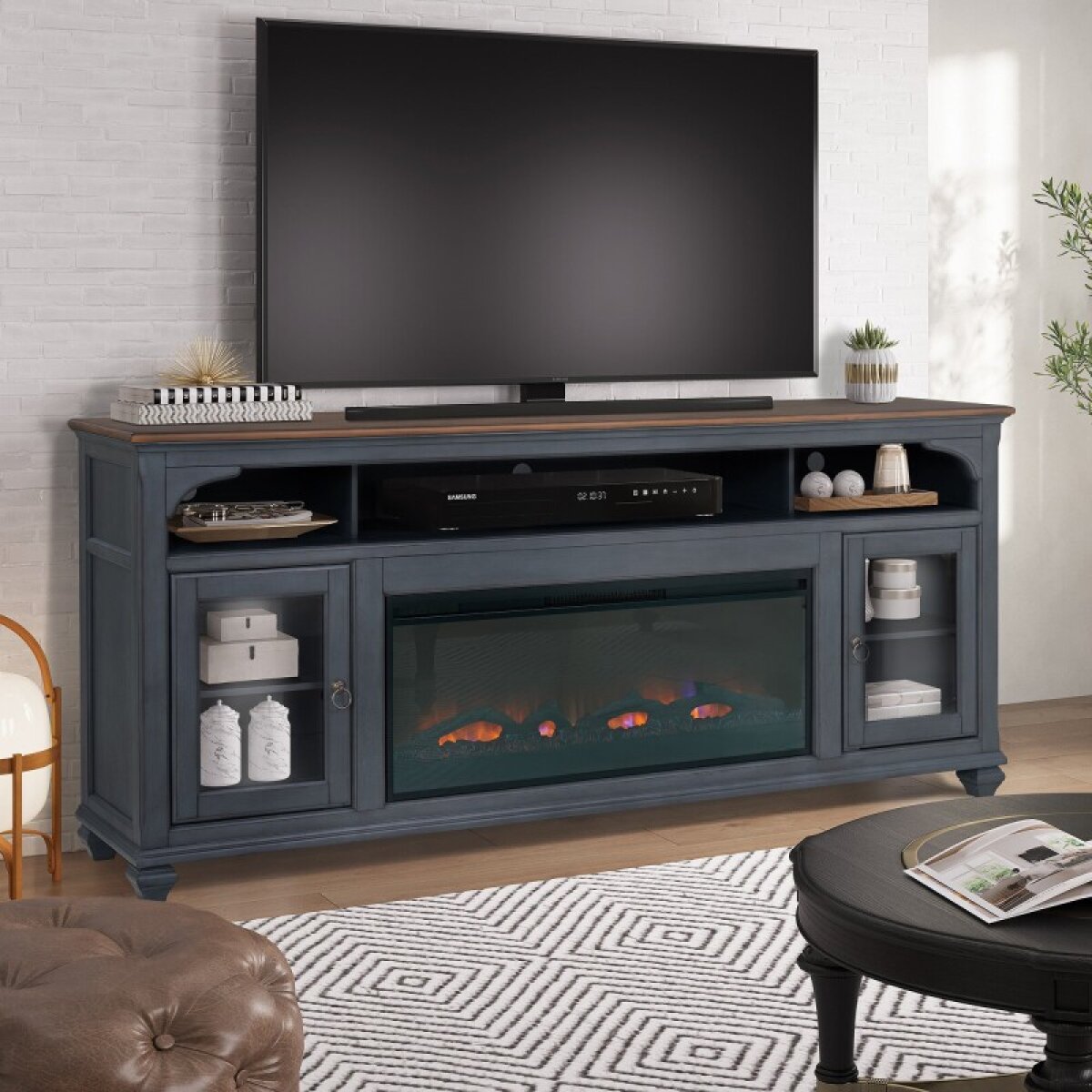 Americana 86" L/w Fireplace Console - Image 2