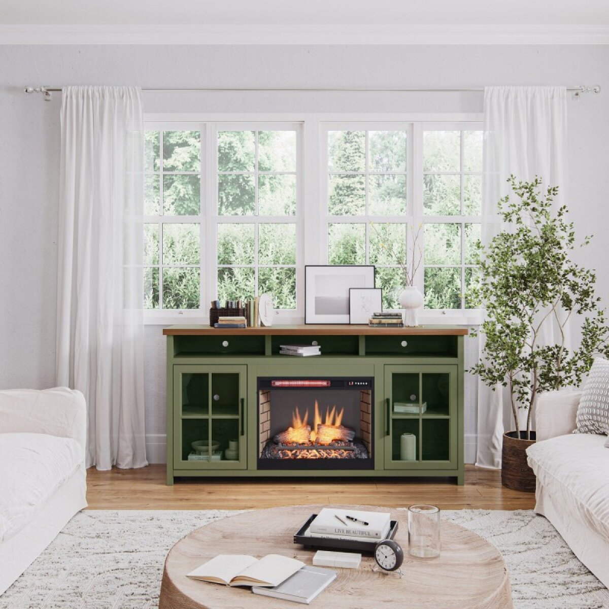 Vineyard 74" Fireplace Console - Image 2