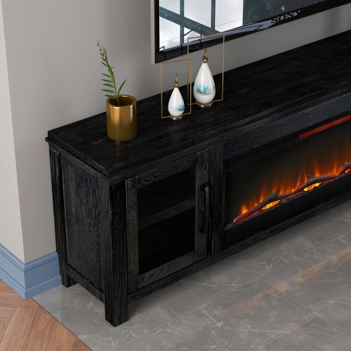Tybee 86" Fireplace Console - Image 4