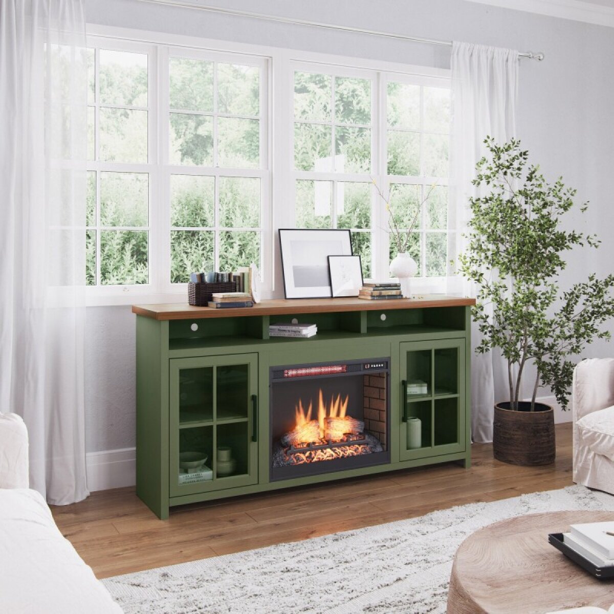 Vineyard 74" Fireplace Console - Image 3